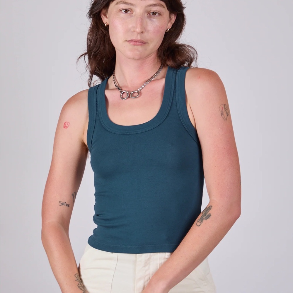 Big Bud Press Hunter Green Cotton Tank Top Stretchy Cozy Casual M